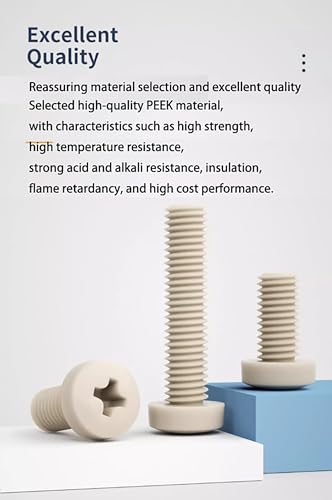 10pcs happinesspark M2.5 PEEK plastic metric flat washers, brown high-temperature chemical-resistant washers