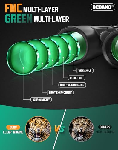 BEBANG Binoculars for Adults 10x42 High-Powered: Waterproof for Birding