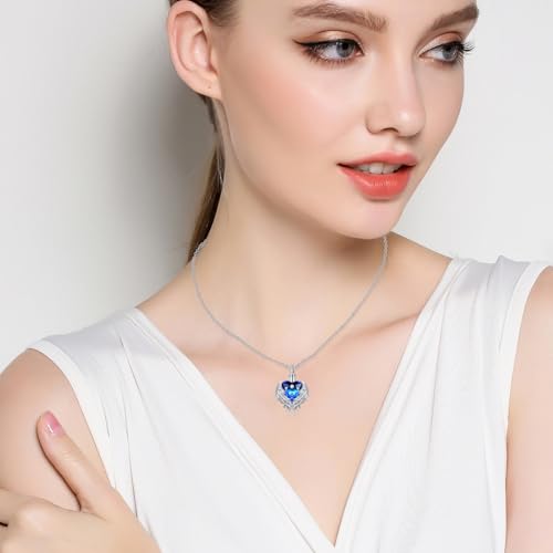 Angel Wing Urn Necklace for Ashes 925 Sterling Silver Amethyst Heart Cremation Necklace w/Funnel Filler Jewelry Gifts for Women