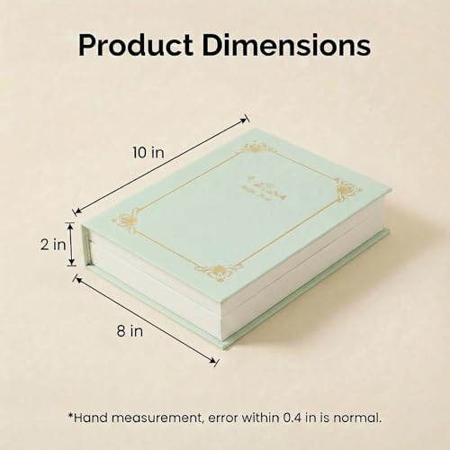 Jewelry Organizer Book Box, Travel jewelry Storage Gift Case for Women PU Leather for Dresser Drawers(Green) Green