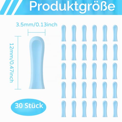 Pack of 30 Silicone Ear Cleaner Head for Earwax Remover, Silicone Ear Spoon Replacement Tips, Replacement Tips for Ear Suckers, Earwax Sucker Ear Cleaner Accessories (Blue)