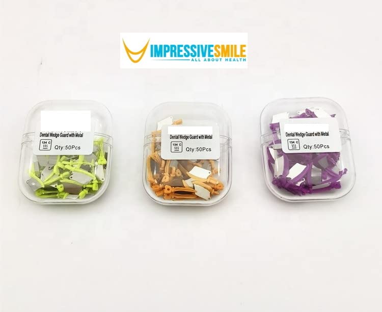 [Australia - AusPower] - Dental Wedge Guard with Metal Plastic Knife and Protection Matrix for Teeth Interproximal Area 50pcs/box (MEDIUM) 