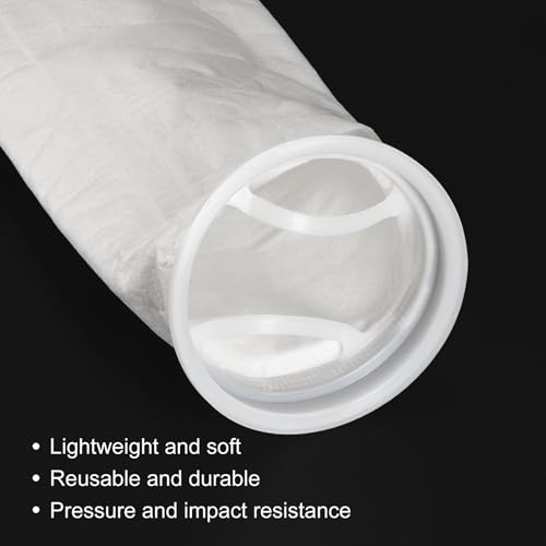 PATIKIL 2 Pack 6 Inch Ring Filter Socks Mesh Bag Swimming Pool Skimmer White | 1 micron