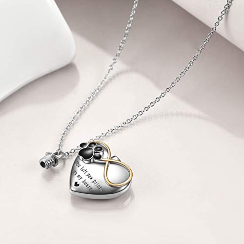 POPLYKE Urn Necklace for Ashes Sterling Silver Gifts for Women Men Her Grandma Cremation Necklace Jewelry Dog Heart Urn Necklace