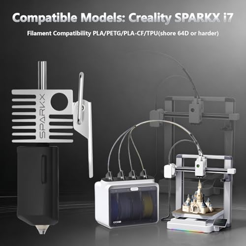 Creality Quick-Swap 0.2mm Hotend for i7, Nickel Plated Copper Alloy Heating Block Kit with 0.2mm Hardened Steel Nozzle Hot End Kit for SPARKX i7
