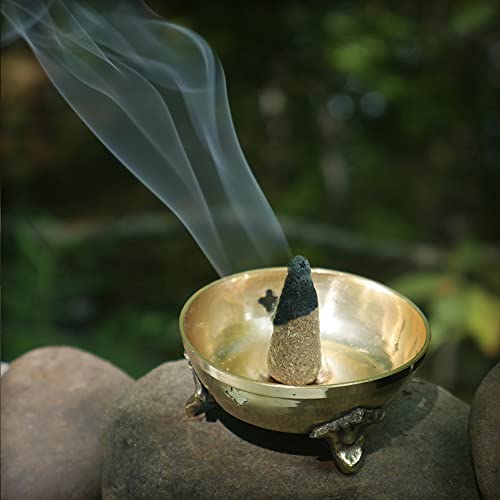 Prabhuji's Gifts Palo Santo Incense Cones - Cinnamon - Handmade Natural Incense Cones - Palo Santo Cones - Spiritual Incense - Holy Wood Incense - Protection & Prosperity - (6 Cones)