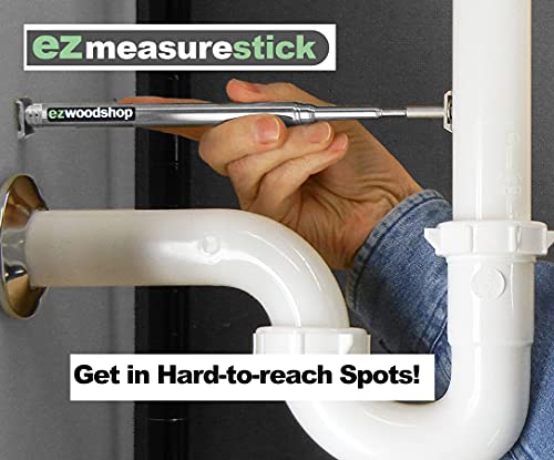 ezwoodshop extendable measuring stick and pinch stick tool for woodworking and carpentry, no-number design