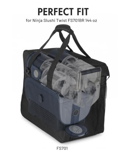 BoomBa Carrying Bag for Ninja SLUSHi Twist FS701BR, Padded Travel Cover and Storage Tote for Frozen Drink Maker, Slushie Machine Case with Shoulder Strap, Side Mesh Pocket and Zipper Closure