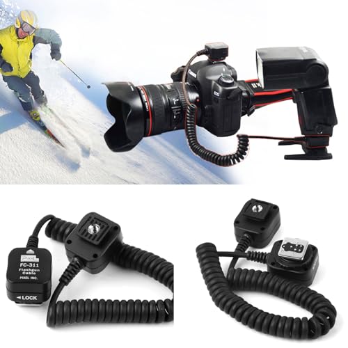 PIXEL 5.91' / 1.8m E-TTL Off Camera Flash Speedlite Sync Cord Hot Shoe Cord Compatible with Canon T8i, T7i, T6, T6i, T5, T5i, SL3, 90D, 80D, 77D, 60D, 7D, 750D,6D2, 5D, M3, M5, M6 etc, Replaces OC-E3