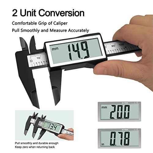 Kynup Digital Caliper with Large LCD Screen, Digital Calliper, Millimeter/Inch Conversion, Lightweight Measuring Tools, Vernier Caliper, 150 mm Caliper with Large LCD Screen