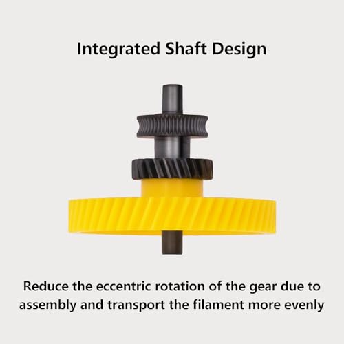 Hardened Steel Extruder Gear Kit for X1/P1 Series, 3D Printer DLC Nano Coating Hardened Steel Extruder Dual Gear Aluminum Handle and POM Gear Kit for P1P, P1S, X1C, X1E