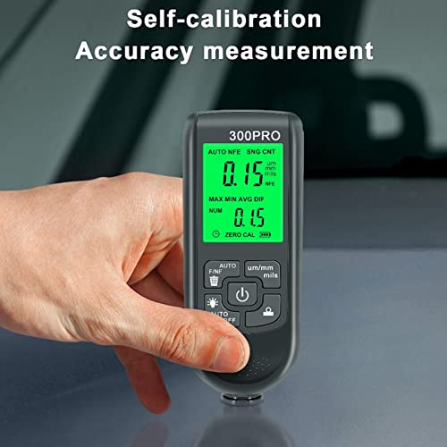 Diydeg HW300PRO paint thickness gauge in black with clear display and 0-2000um coating measurement range