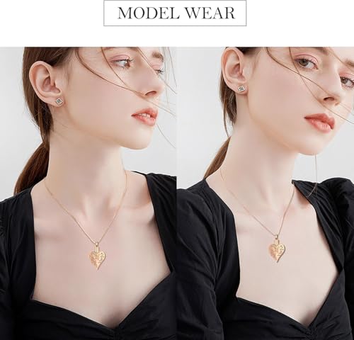 zeqingjw Heart Cremation Jewelry for Ashes Butterfly Urn Necklace for Women Loved Ones Ash Holder Keepsake Gift Memorial Pendent for Human Ashes Rose Gold