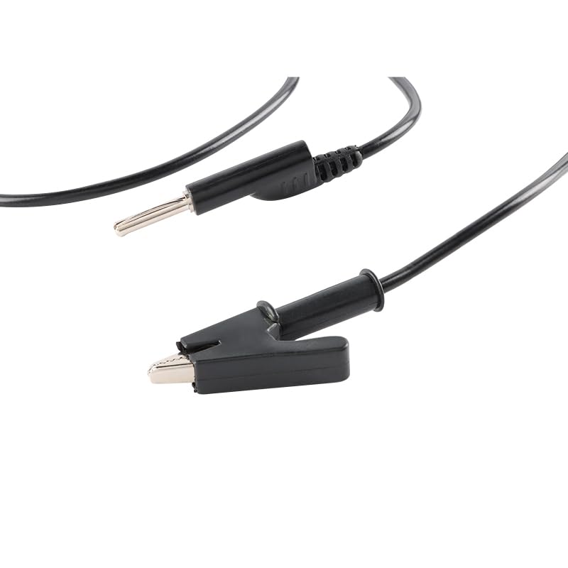 [Australia - AusPower] - Banana Plug Test Leads Alligator Clips,1m Black 4mm Test Wire,1500V 10A, Multimeter Test Lead Cable for Electrical Testing 2PCS 