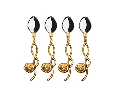 Godinger Appetizer Spoon, Salad Spoon Dessert Spoon Set, Mayfair, Set of 4