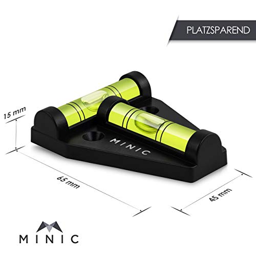 Cross Spirit Level, Black | Small spirit level - Motorhome accessories - Caravan gadgets - Mini spirit level - Ducato camping accessories - Standard bubble level