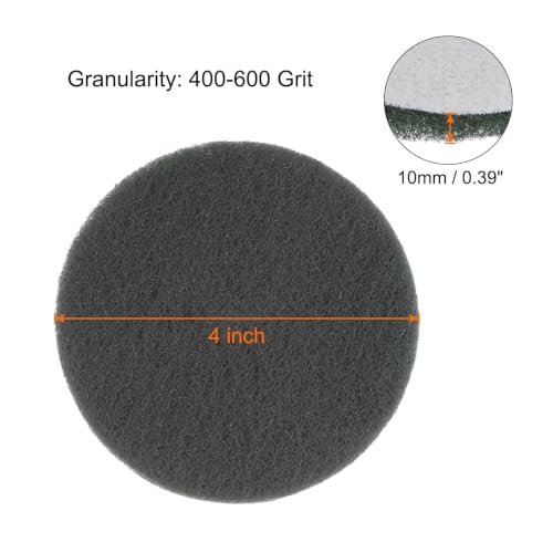 TA-VIGOR 4 Inch Drill Scrub Pads 400-600 Grit Abrasive Scouring Pad 8pc Dark Green 400-600 Grit, 8pc