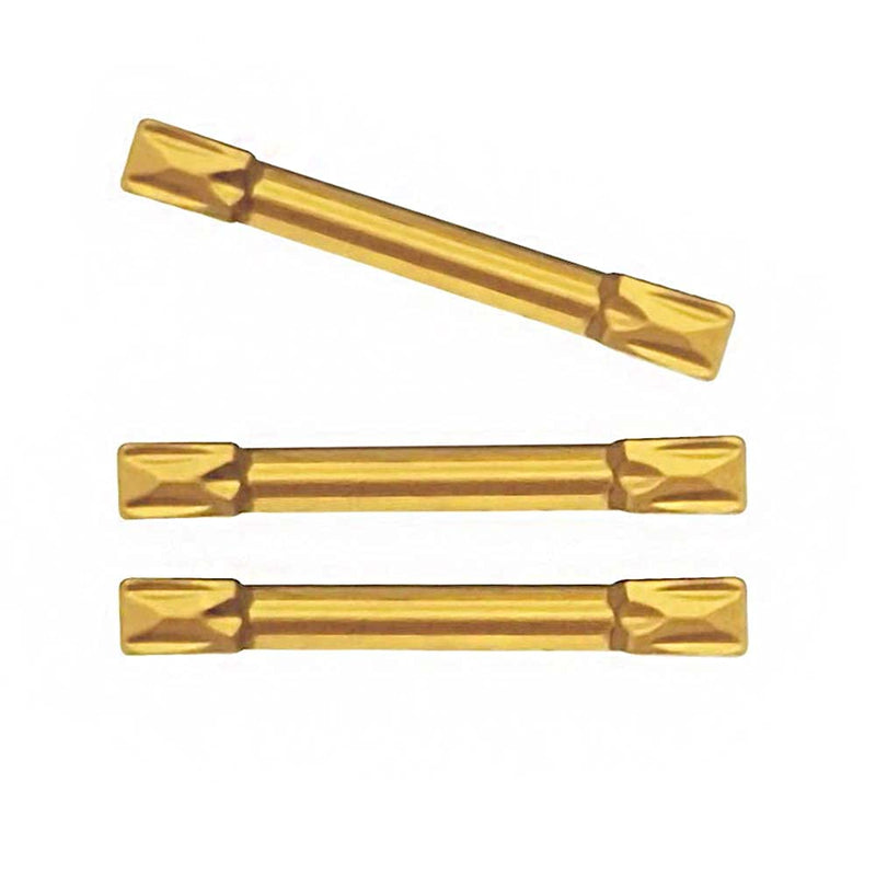 [Australia - AusPower] - GBJ MGMN200-G 10pcs Tin Coated Carbide Grooving Inserts 2mm Wide Grooving Carbide Inserts Lathe Cutters for MGEHR/MGIVR Lathe Grooving Cut-Off Tool 10pcs MGMN200-G 