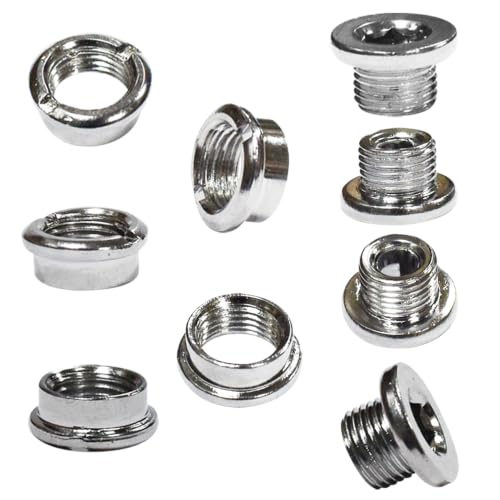 5 pcs for Each Single/Double/Triple/Tail Hook 4 Kinds Chainring Bolts Screws Disc Crankset Nuts Chainwheel + 5 pcs of 6 Kinds of Washers Fit for Road Bike Mountain Bike MTB (50 pcs)