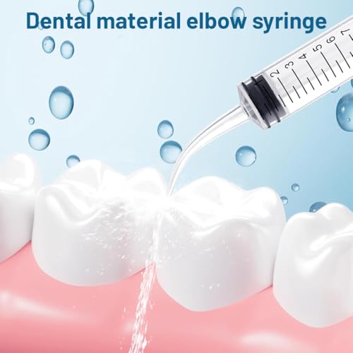 JEYORZY Pack of 5 Dental Syrings, Disposable Dental Rinse Syringe 12 ml with Curved Tip for Dental Care, Pet Care, Adhesive Filling, Laboratory, Oral Dental Injection Measurement, Mouth Syringe Ear