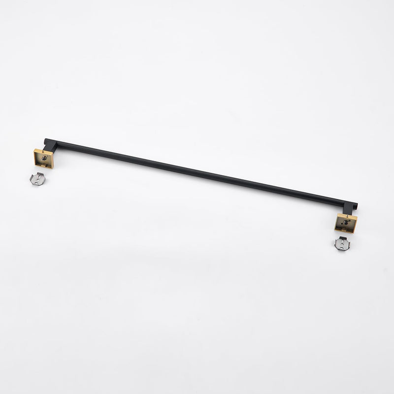 Miyili Bath Towel Bar 30-Inch Stainless Steel Hand Towel Rack for Bathroom Wall Mount Black & Gold, A02BG75A
