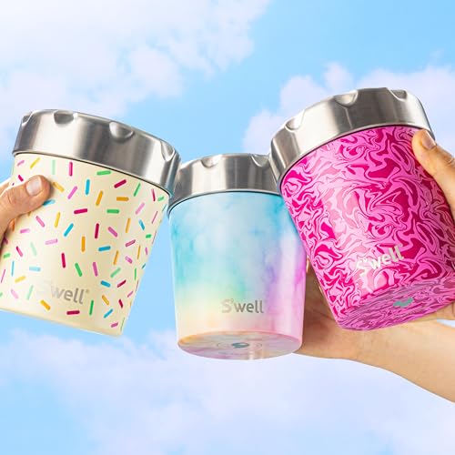 S'well Stainless Steel Ice Cream Chiller, 16oz, Candy Cloud, Triple Layered Vacuum Insulated Container Keeps Ice Cream Frozen For Up To Four Hours, BPA Free