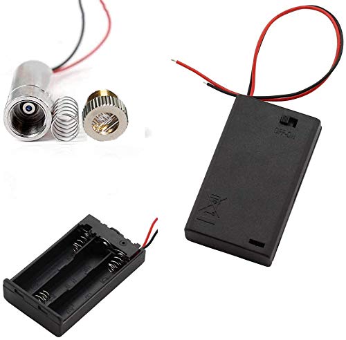 CTRICALVER 1 x 405nm 3-5V Purple Laser Cross Module Diode w/Driver Plastic Lens + 1 x AA Battery Holder