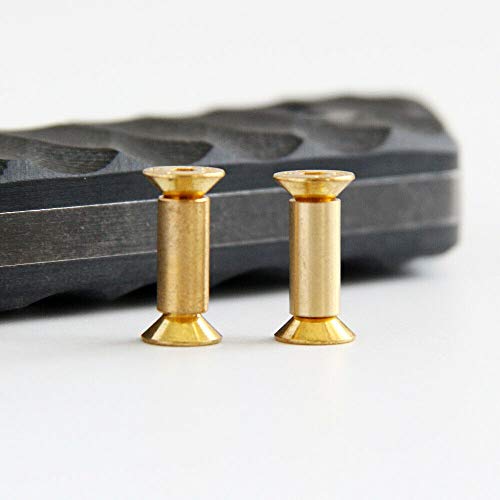 TEAMWILL brass knife handle pin rivets, 10-piece blind rivet set with flat hex head screws