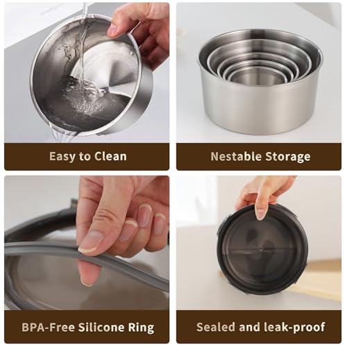 316L Stainless Steel Food Storage Containers with Lids (4Pcs) MCFT4809