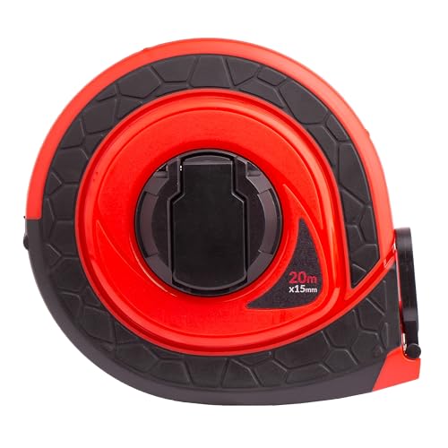 MIVOS Tape Measure 20 m – Robust Tape Measure – Folding Crank – Roll Meter – Fibreglass – Quick Tape Retraction – Rubberised, Non-Slip Inserts – ABS Plastic Housing 20m x 15mm