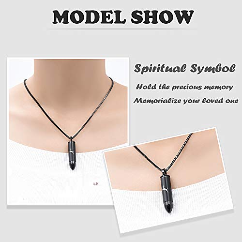 XSMZB Deer Bullet Cremation Jewelry Urn Necklace for Ashes Human Pet Bullet Ashes Keepsake Pendant Funeral Memorial Jewelry Gift Forever in my heart