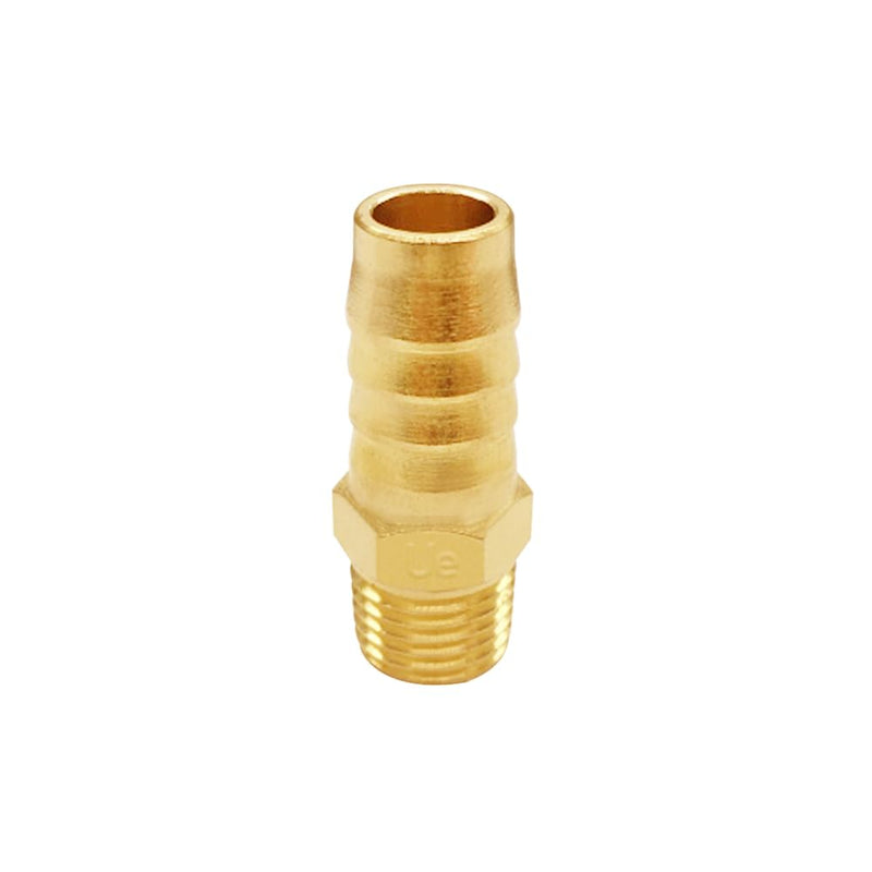 [Australia - AusPower] - 6PCS Brass Hose Barb Fittings 1/4" NPT Male to 3/8" Barb Adapter Connector Include 6 Stainless Steel Clamps for Water/Oil/Gas 3/8"Barb 1/4"NPT Male 