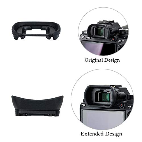 JJC FDA-EP18 Eyecup Viewfinder for Sony A7 III II A7R IV A9 A99 II, 2-Type Original+Extended