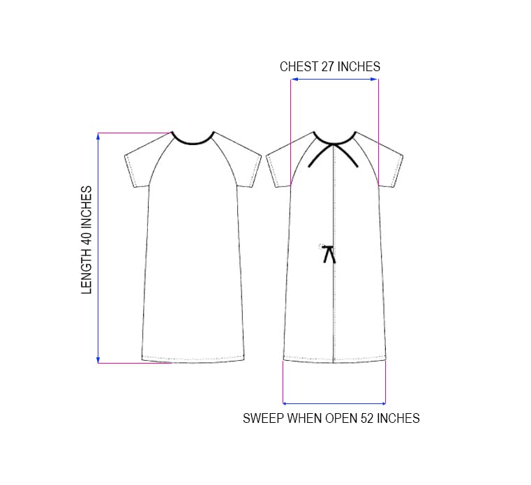 [Australia - AusPower] - 3 Pack - Blue Hospital Gown with Back Tie/Hospital Patient Gown with Ties - One Size Fits All 