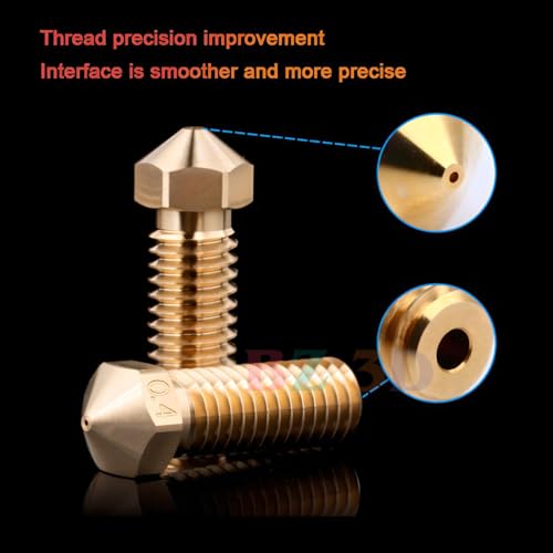 Vyper All Metal Hotend,Upgrade Bi-Metal Heatbreak,Heater Block Aluminum,Brass Nozzle 0.4mm for Vyper,Kobra Max,Kobra Plus 3D Printer for Volcano V5 J-Head Hotend. Brass Nozzle Kit
