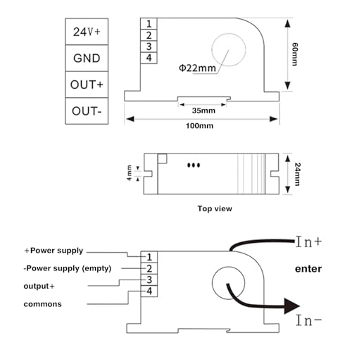 DEWIN Current Sensing Switch, D360 0-50A DIN Rail DC Current Sensing Switch with Overload Protection Linkage Control Hall Sensor 1NO+1NC