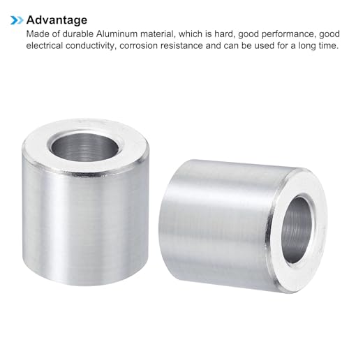 PATIKIL M10 aluminum spacers, 5-piece round metal standoffs, 10.5mm ID x 20mm OD x 20mm length