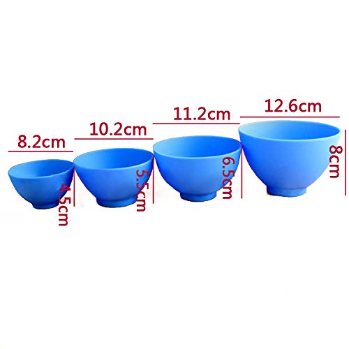 [Australia - AusPower] - BONEW 4PCS Dental Plastic Mixing Alginate Modelling Carver Rubber Plaster Bowl +2 Mixing Spatulas 