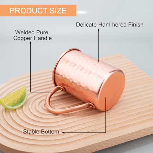 TJ Moscow Mule Mugs Set of 4, 100% Pure Copper Cups 14 oz Rose 4 count