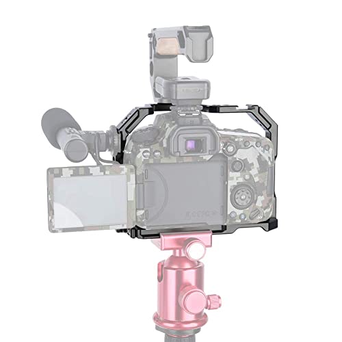 NICEYRIG Camera Cage for Canon 80D 90D 70D, with NATO Rail Cold Shoe and 1/4 3/8 Locating Hole - 371