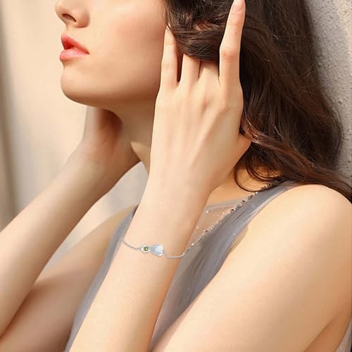 Infinity Cremation Jewelry Bracelet for Ashes for Women Peridot