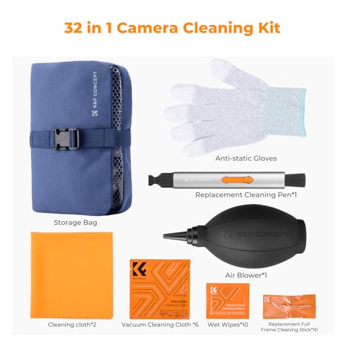 K&F CONCEPT 32-in-1 Pro Camera Cleaning Kit for Professional Photographers