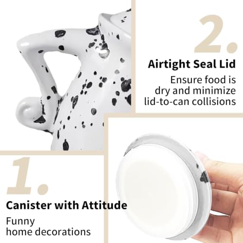 Ceramic Canister with Attitude, 28oz Sassy Storage Canister,Ceramic Tea canister, White Ceramic Coffee Canister for Coffee Beans, Tea, Sugar, Salts, Spice and More (800ml)