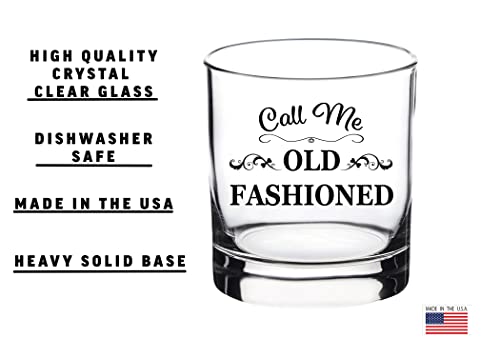 Rogue River Tactical Funny Call Me Old Fashioned Whiskey Glass Drinking Cup Gift For Him Men Dad Grandpa (Pack of 2) 12 Ounces (Pack of 2)