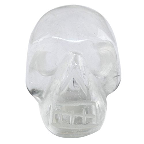 SUNYIK Rock Quartz Carving Skull Stone Pocket Statue Figurine Decor 1" Pack of 5