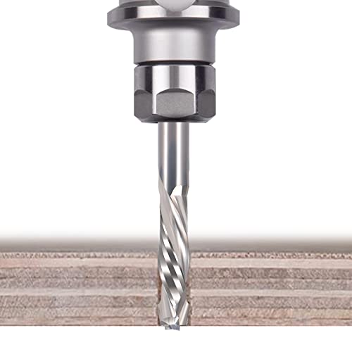 EU_HOZLY Spiral Milling Cutter Up & Down Compression Bit 8 mm Cutting Diameter 8 mm Shank 35 mm Cutting Length CNC End Mill for Wood Carving, Engraving, Pack of 1 8 x 8 x 35 mm, 1 Piece