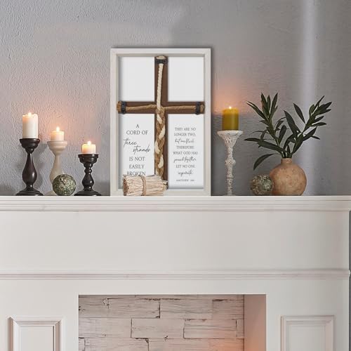 FZMHASLWWA Cord of Three Strands Wedding Ceremony Unity Sign, White, 15x10" 15"L x 10"W