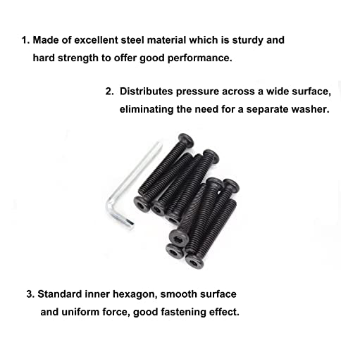 cSeao black hex socket cap screws and hex nuts assortment kit in multiple 5/16"-18 lengths