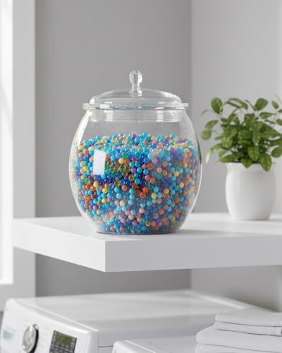 Rocutus Candy & Cookie Jar with Airtight Lid, Plastic Candy Jar Cookie Jar Jar for Pantry Organization, Sugar, Flour, Pasta, Dog Treats, Clear Food Storage Canister & Home Decoration (1.5 Gallon) 1.5 Gallon