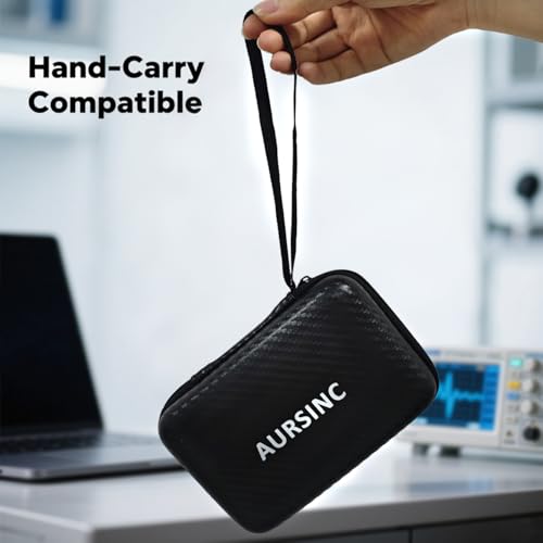 AURSINC 4 Inch Hard EVA Protective Case - Waterproof Shockproof Storage Bag with Carry Strap, Foam Divider, Secure Fit for NanoVNA H4 Vector Network Analyzer and TinySA Ultra Spectrum Analyzer